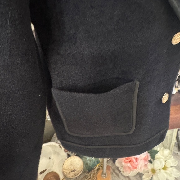 NWT TAHARI BLACK BLAZER | GOLD ENGRAVED BUTTONS | PIPING | TAILORED | JACKET | M - Picture 9 of 15